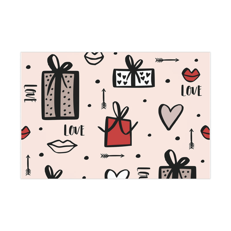 Valentine Lips & Love Wrapping Paper