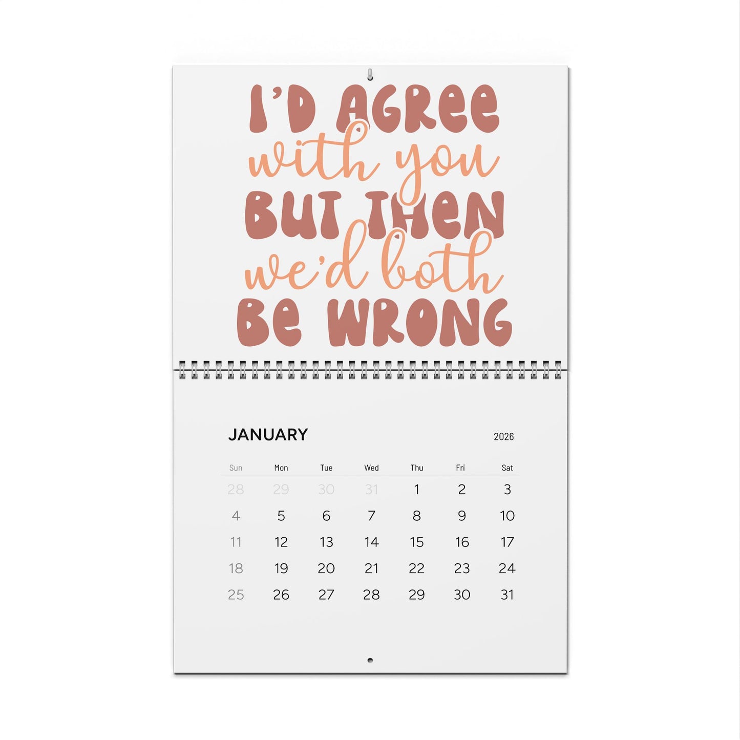 Humorous Wall Calendar 2026 - Monthly Quotes for Laughs Sarcastic