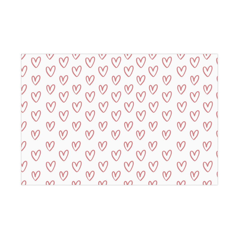 Pink Hearts Valentines Day Wrapping Paper