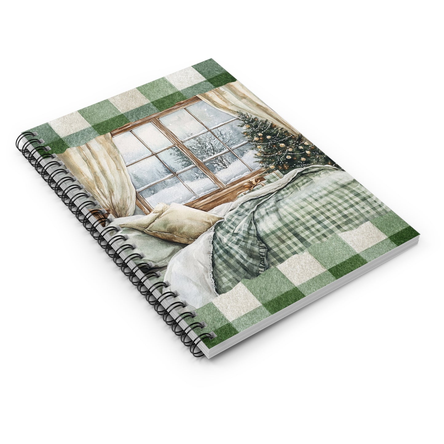 Winter Scene Evergreen Spiral Notebook