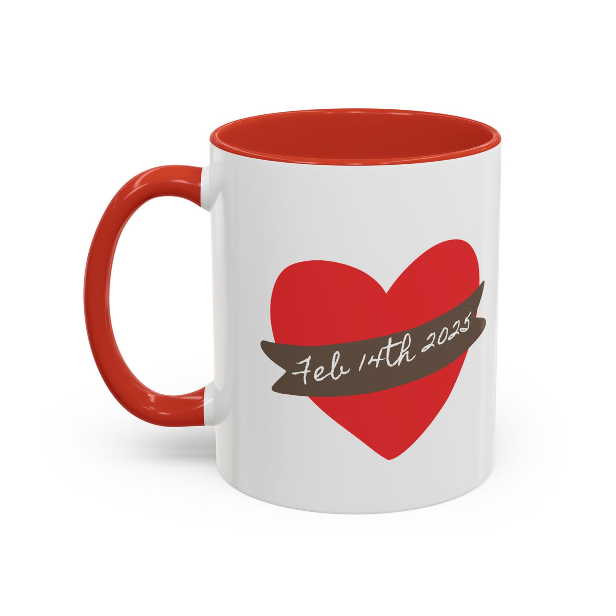 Valentine Heart Persoanlized Accent Coffee Mug