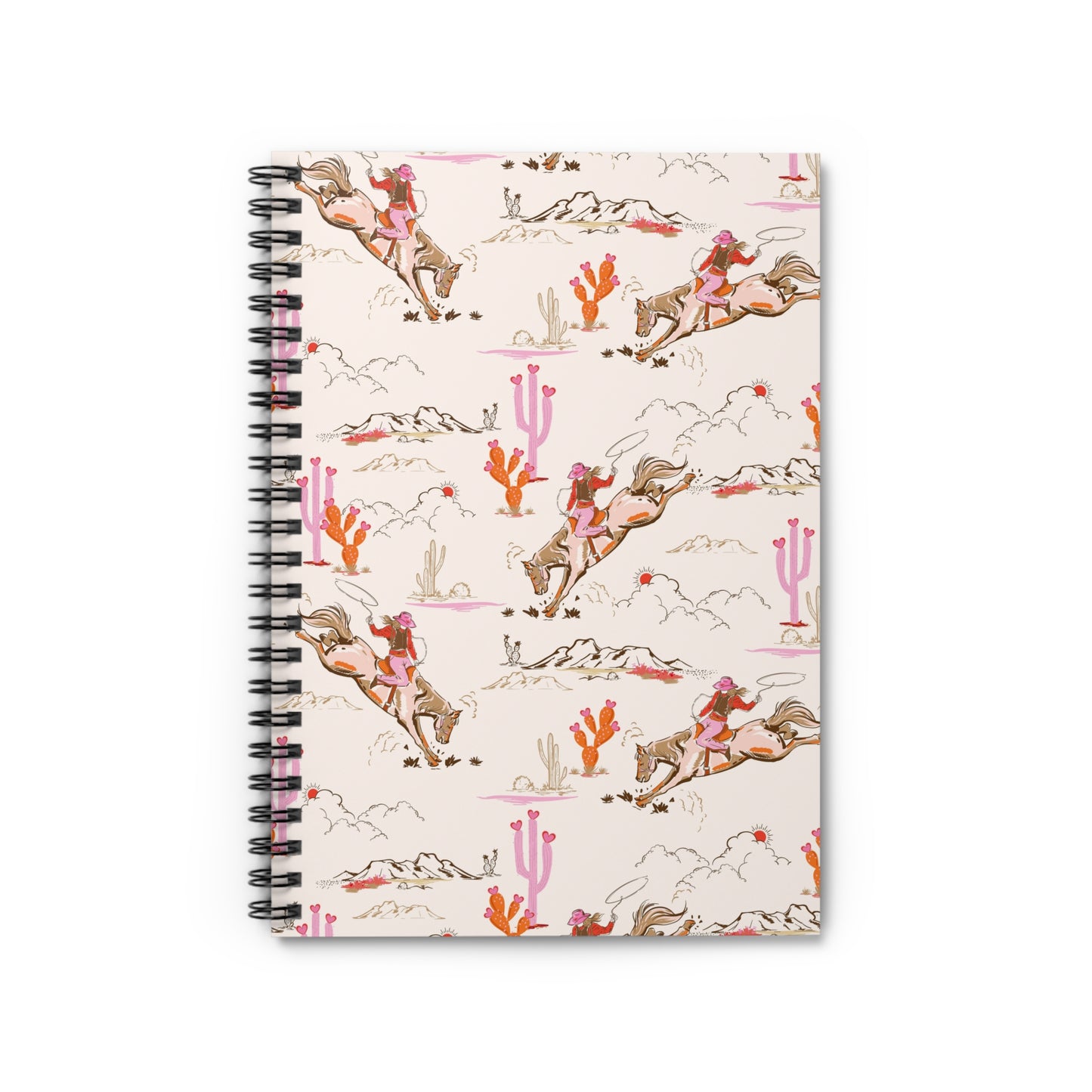 Howdy Cowgirl Hearts Spiral Notebook Journal for Western Kids & Teens