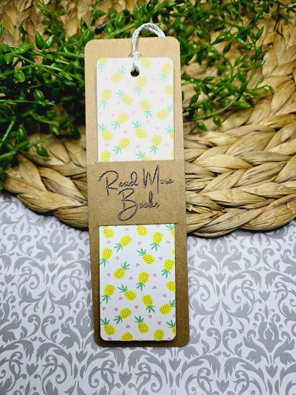 Pineapple Tropical Hearts Bookmark