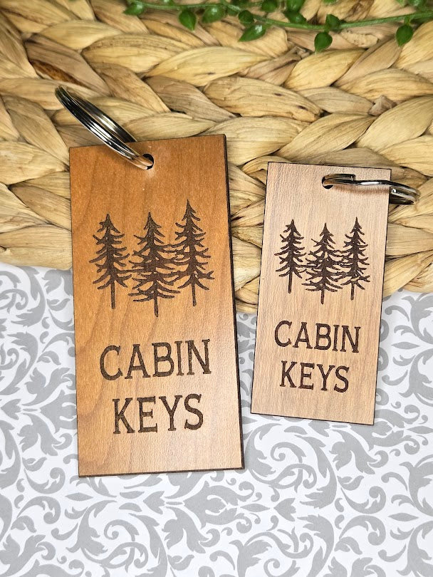 Cabin Wood KeyChain