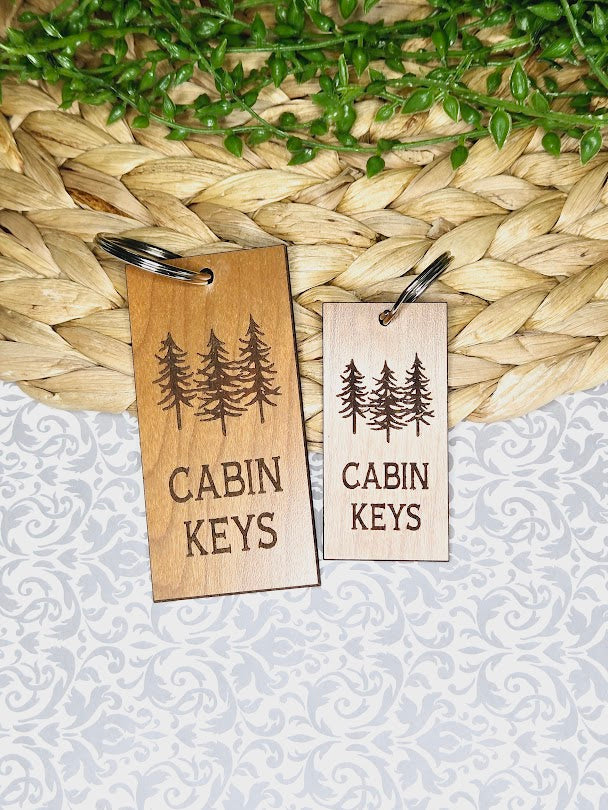 Cabin Wood KeyChain