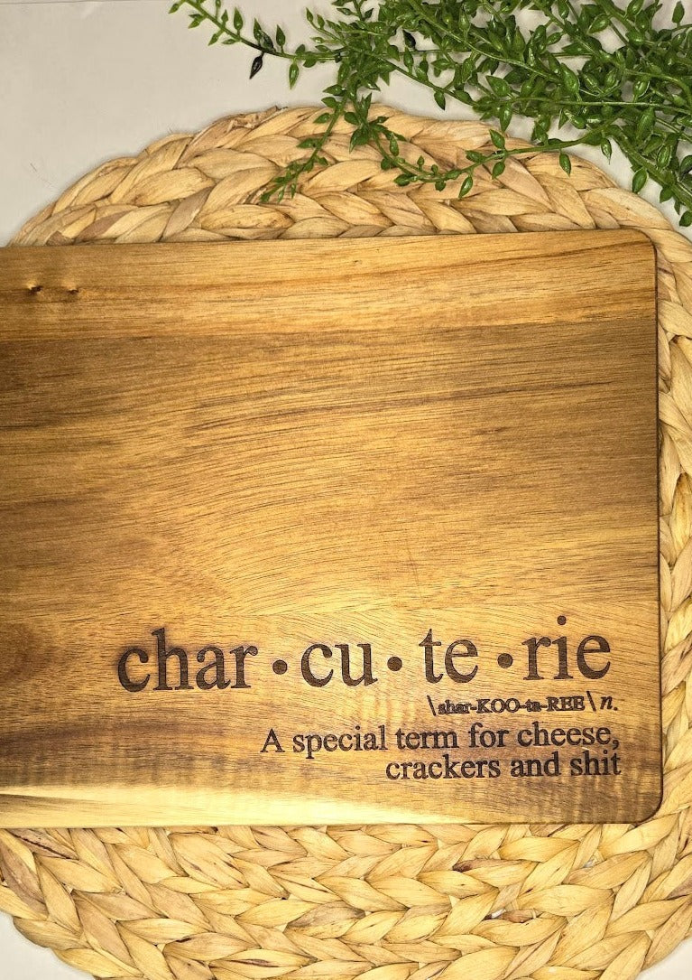 Funny Charcuterie Board - A special term for cheese crackers and shit
