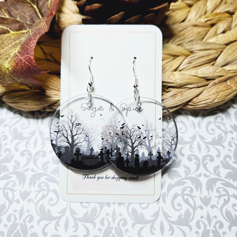 Halloween Cemetery Earrings