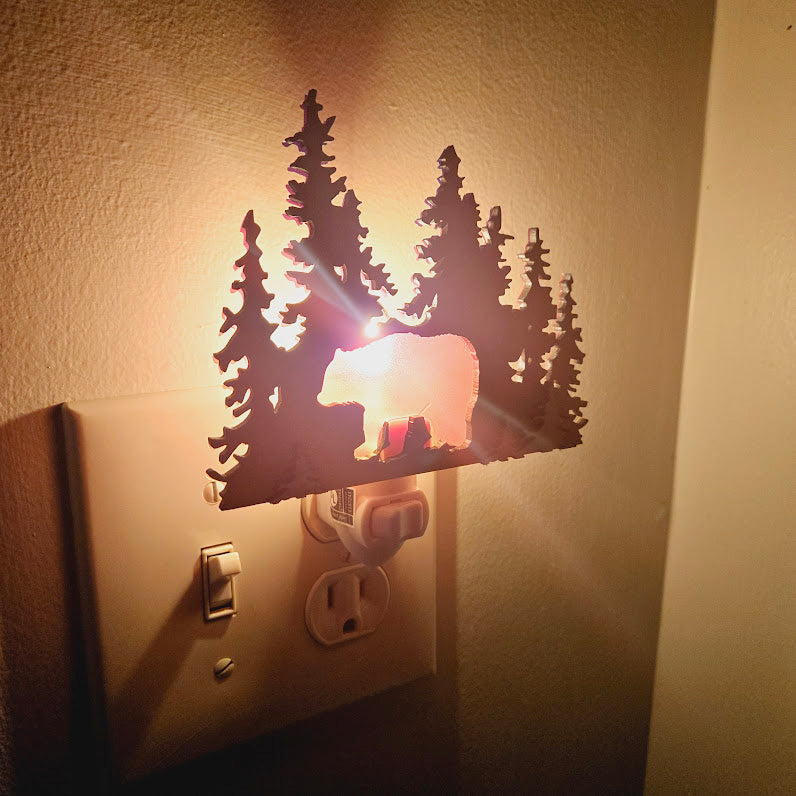 Farmhouse Bear Mountain Trees Night Light