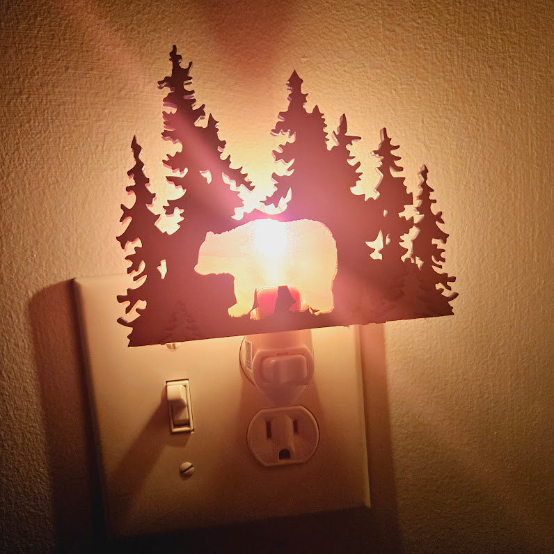 Farmhouse Bear Mountain Trees Night Light