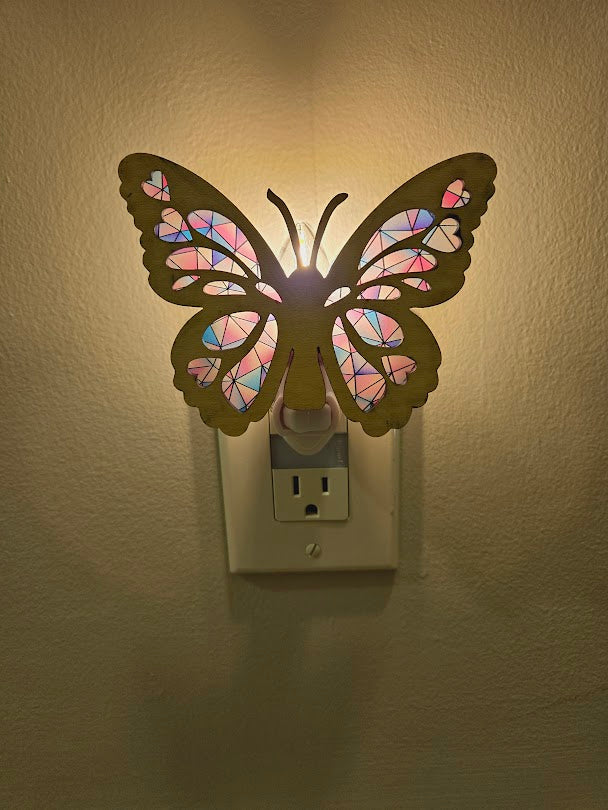 Butterfly Stained Glass Rainbow Night Light