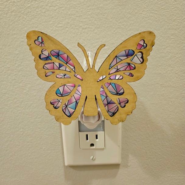 Butterfly Stained Glass Rainbow Night Light