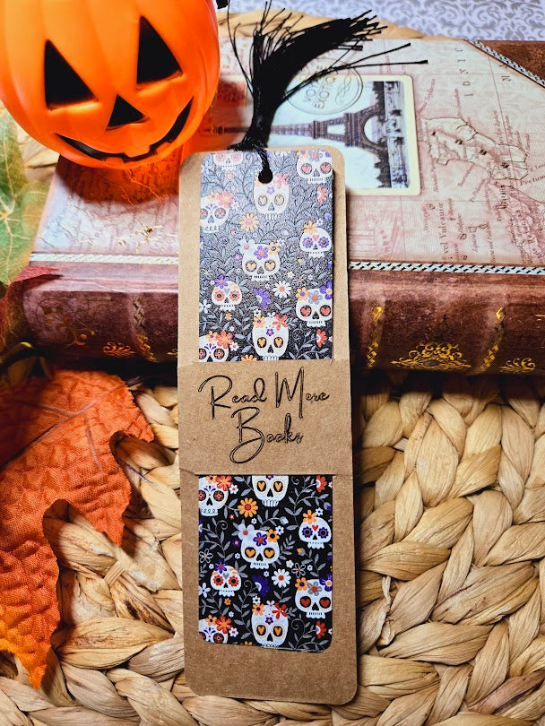 Sugar Skulls Halloween Acrylic Bookmark with Tassel