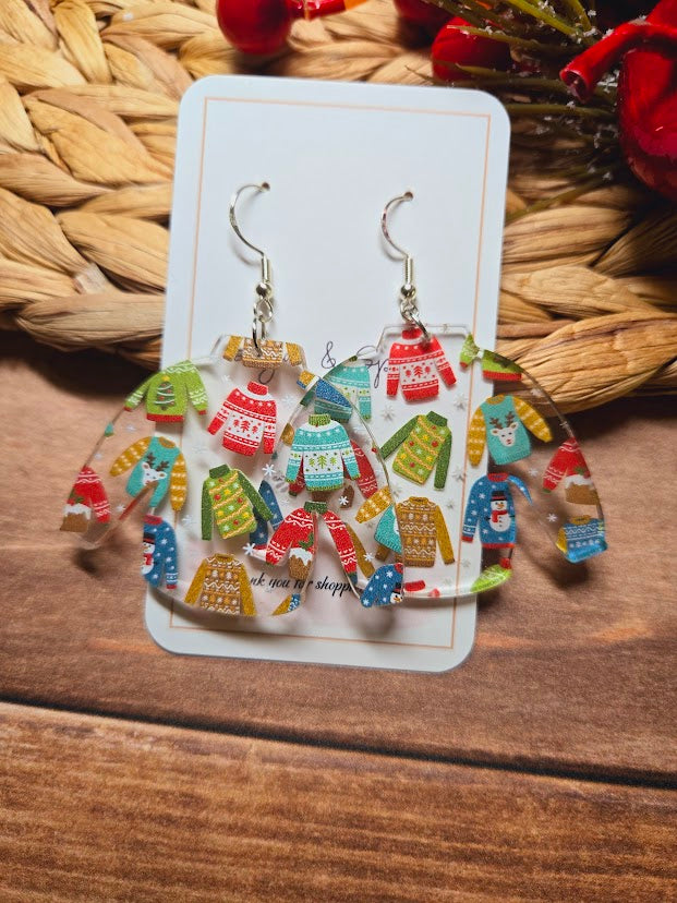 Ugly Sweater Christmas Earrings