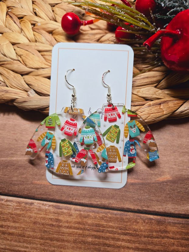 Ugly Sweater Christmas Earrings