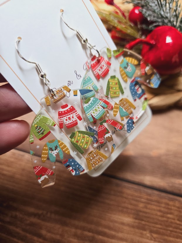 Ugly Sweater Christmas Earrings