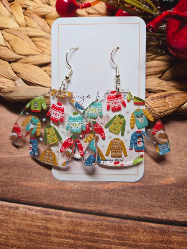 Ugly Sweater Christmas Earrings