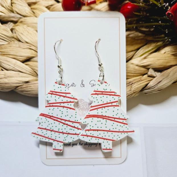 Christmas Tree Snack Cake Dangle Earrings