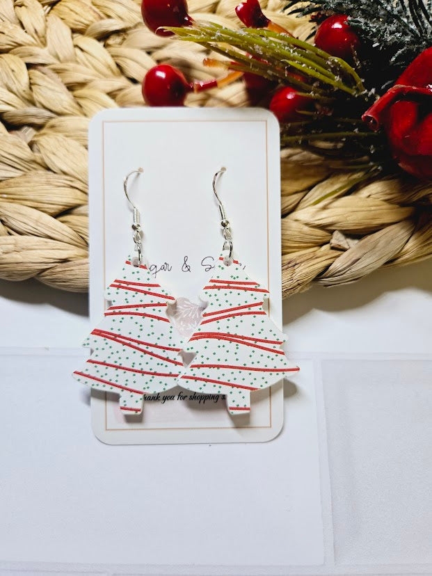 Christmas Tree Snack Cake Dangle Earrings