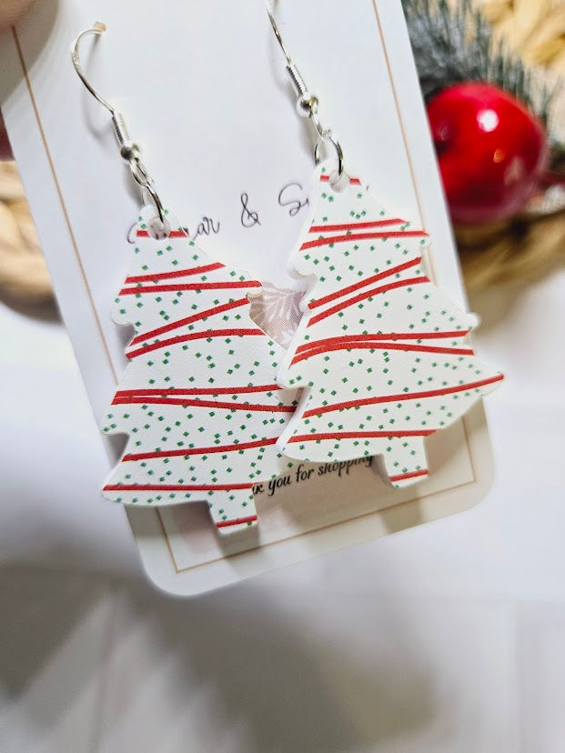 Christmas Tree Snack Cake Dangle Earrings