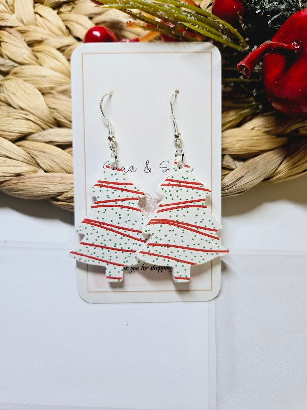 Christmas Tree Snack Cake Dangle Earrings