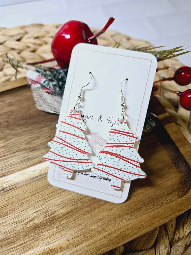 Christmas Tree Snack Cake Dangle Earrings