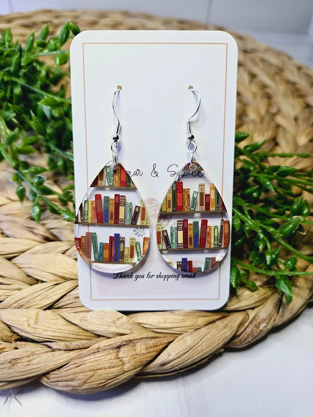 Book Lover Teardrop Earrings