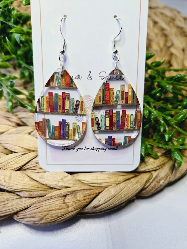 Book Lover Teardrop Earrings