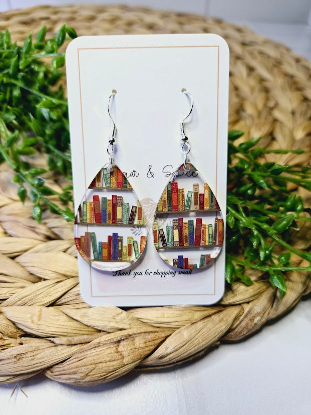 Book Lover Teardrop Earrings