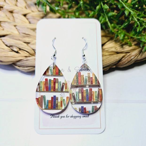 Book Lover Teardrop Earrings