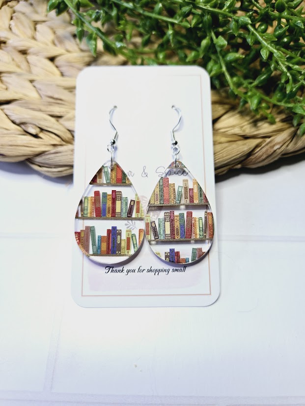 Book Lover Teardrop Earrings