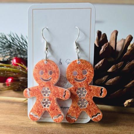 Gingerbread Cookie Christmas Earrings