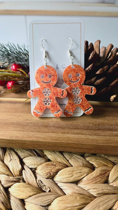 Gingerbread Cookie Christmas Earrings