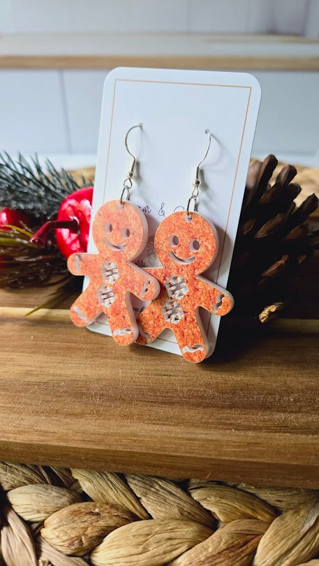 Gingerbread Cookie Christmas Earrings