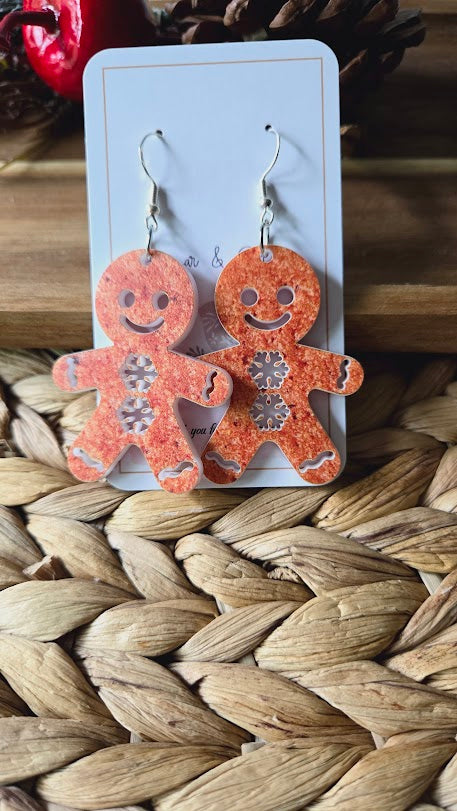 Gingerbread Cookie Christmas Earrings