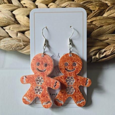 Gingerbread Cookie Christmas Earrings