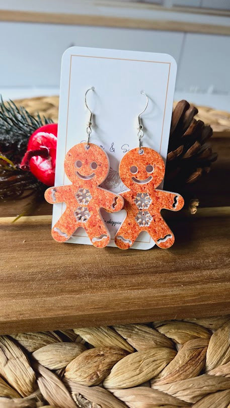 Gingerbread Cookie Christmas Earrings