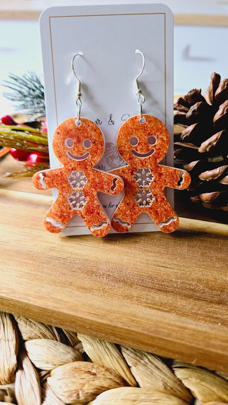 Gingerbread Cookie Christmas Earrings