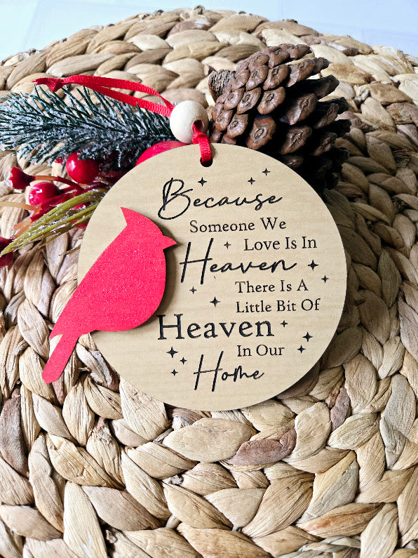 Red cardinal Memorial Christmas Ornament