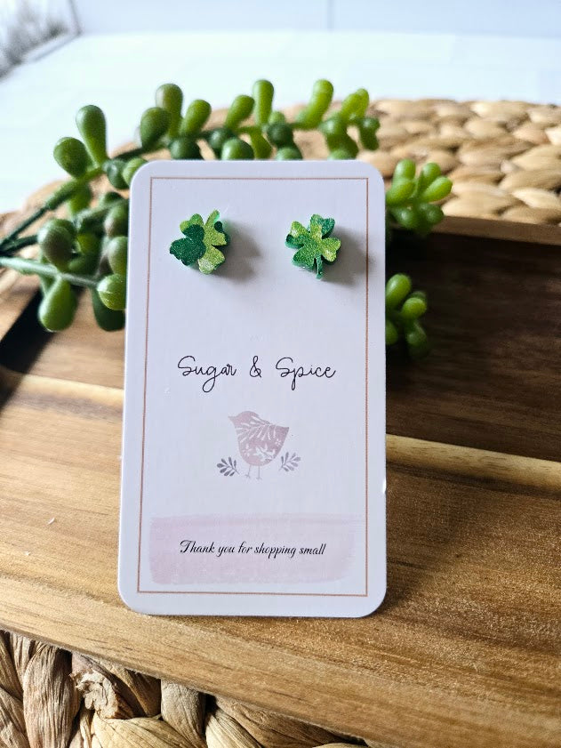 Shamrock Acrylic Stud Earrings