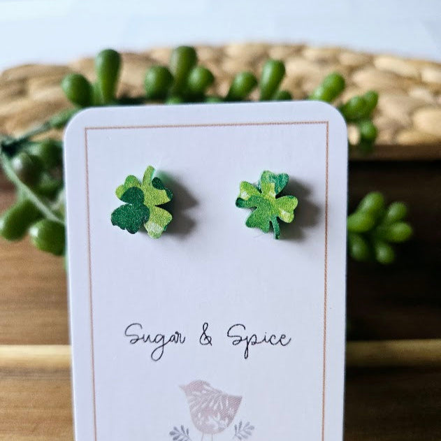 Shamrock Acrylic Stud Earrings