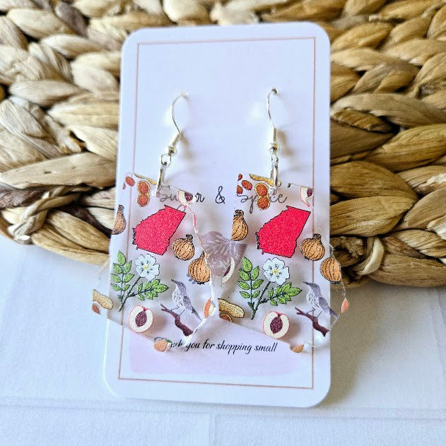 Georgia State Shape Acrylic Earrings