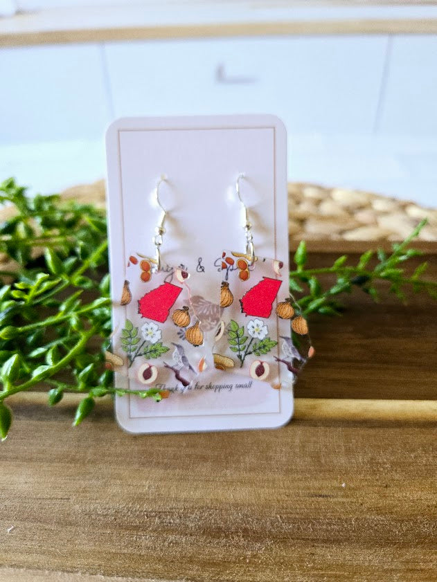 Georgia State Shape Acrylic Earrings