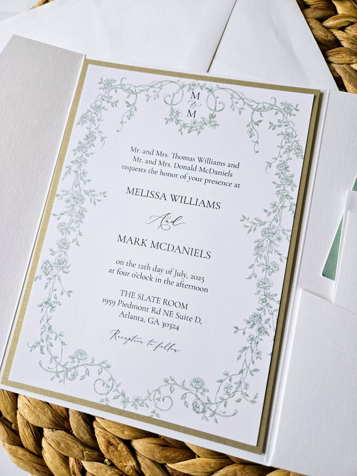 Elegant Greenery Olive Leaf Wedding Invitation Suite