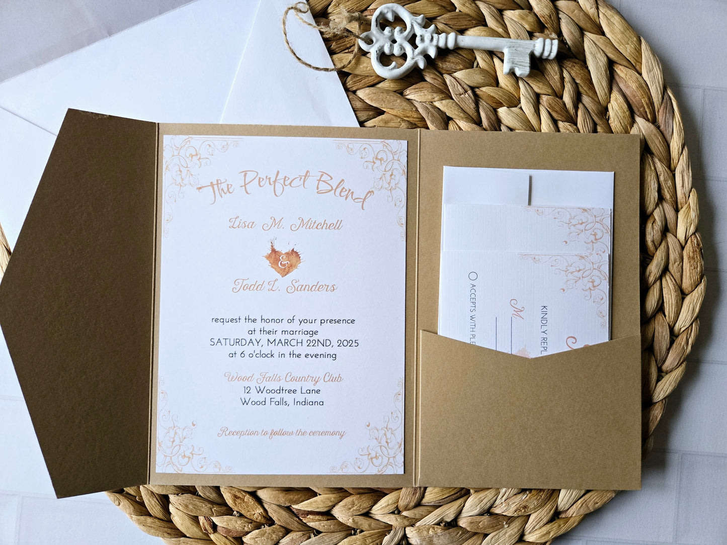 The Perfect Blend Coffee Themed Wedding Invitation Suite