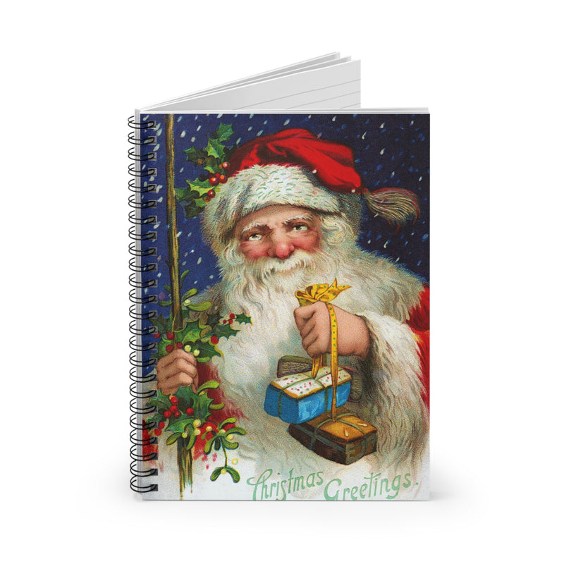 Vintage Sant Christmas Tree Spiral Notebook