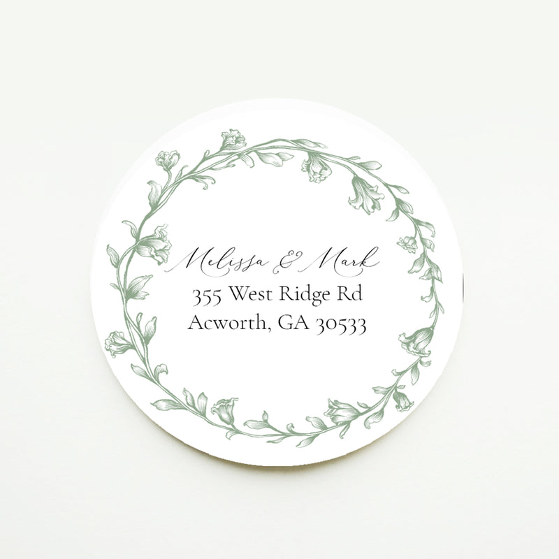 Elegant Greenery Olive Leaf Return Address Sticker or Label