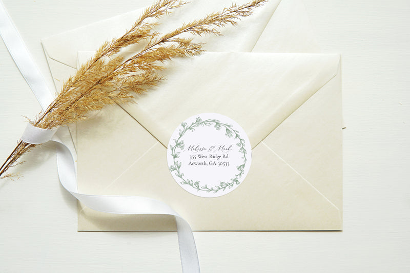 Elegant Greenery Olive Leaf Return Address Sticker or Label