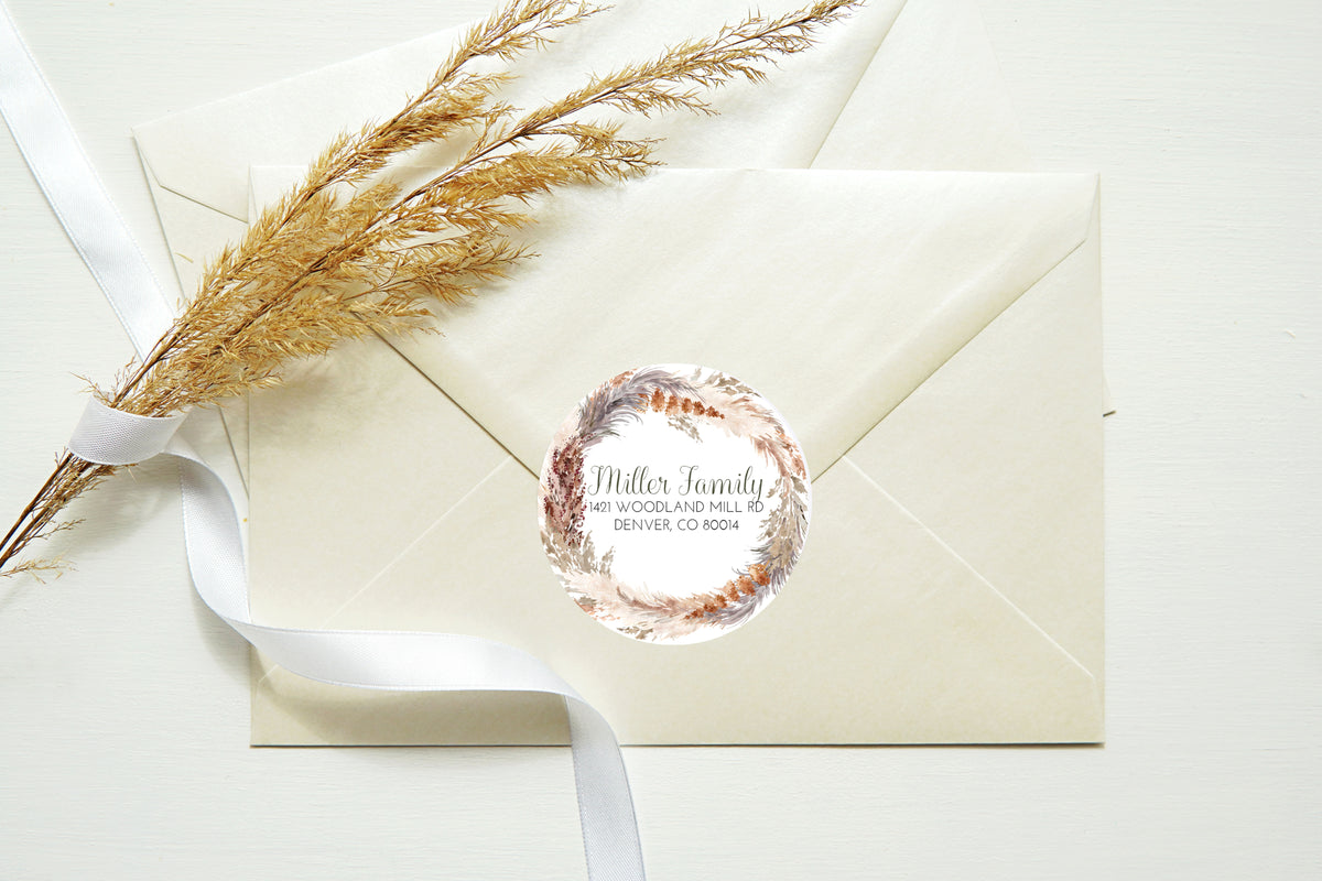 Pampas Grass Return Address Sticker