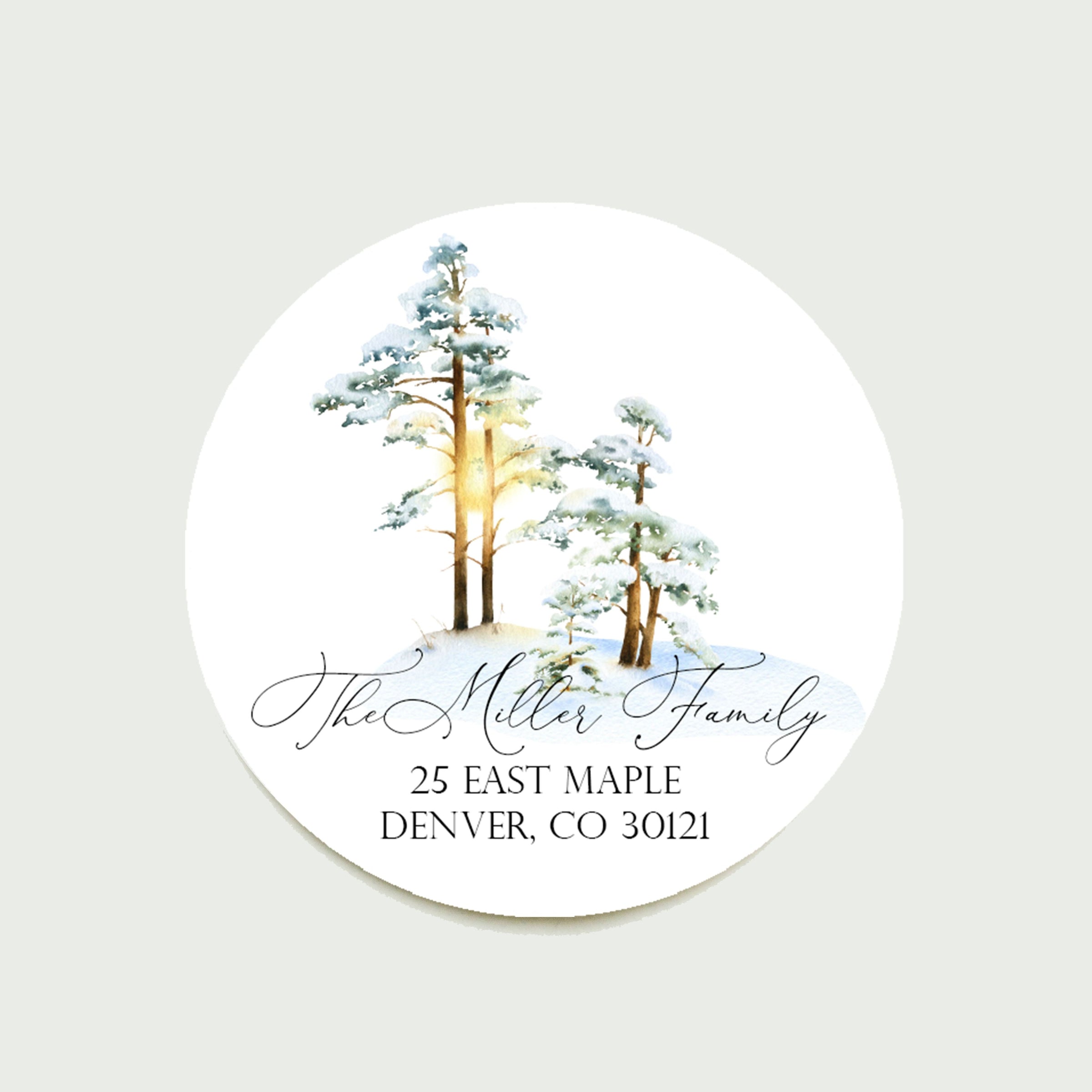 Winter Woodland Christmas Return Address Sticker