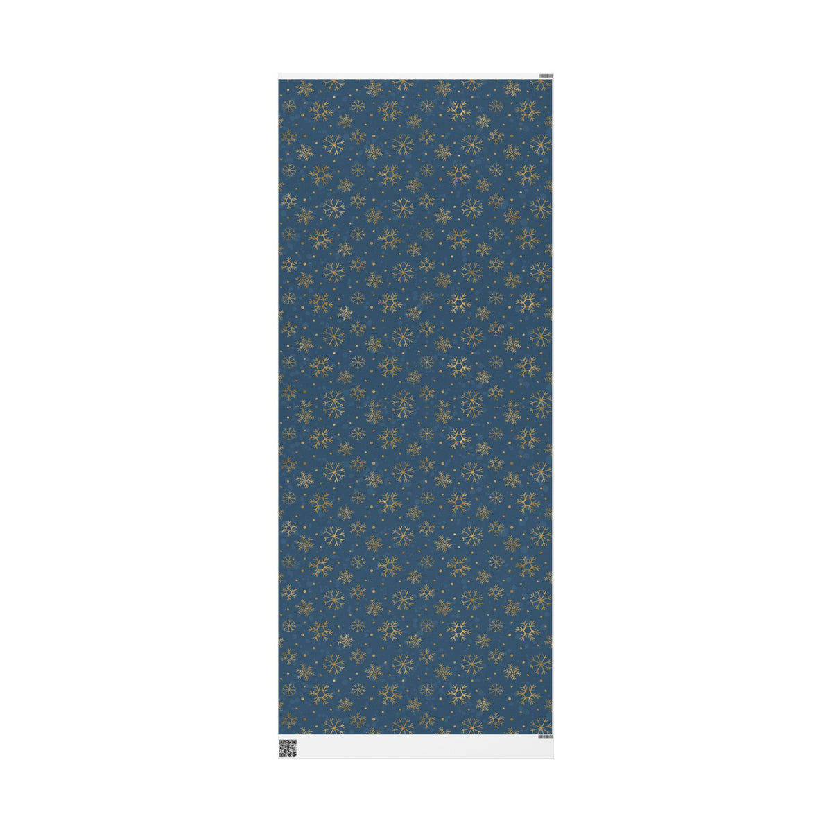 Gold Snowflak Blue Wrapping Paper